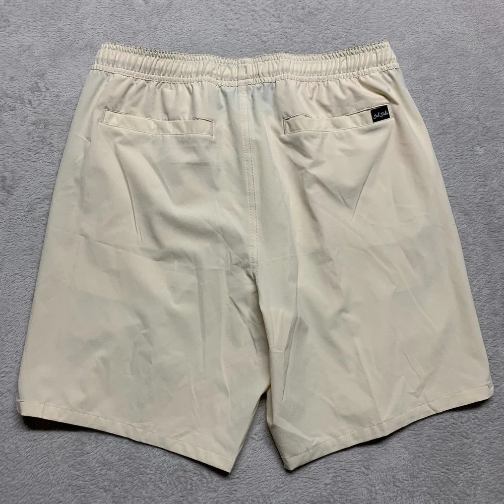 NWT Bad Birdie Active Athletic Golf Shorts Mens M Drawstring Sand Shell MSRP $74